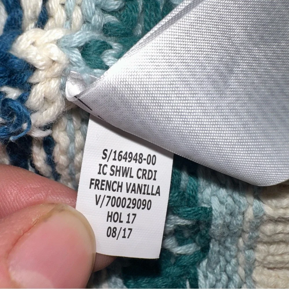 Baby Gap Fair Isle Collared Cardigan Cream Blue‎ Size 18-24 months